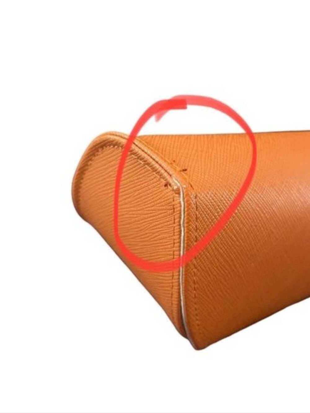 TORY BURCH Sunglasses Case in Burnt Orange Saffianno Leather with Gold Logo Snap - Picture 6 of 8